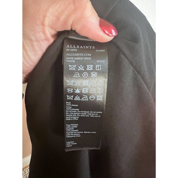 All Saints Dress Black Pink Animal Print Mini NWT Allsaints - Picture 7 of 11